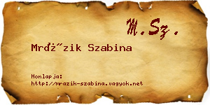 Mrázik Szabina névjegykártya