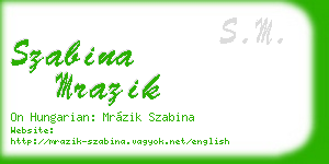 szabina mrazik business card
