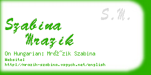 szabina mrazik business card